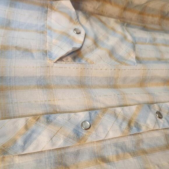 Roper Men's Plaid Pearl Snap Short Sleeve Western Shirt- Size 3XL Big & Tall - Picture 3 of 7